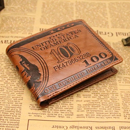 Valicclud Carteira masculina legal de couro PU para cartão de crédito para foto e porta-cédulas (caf