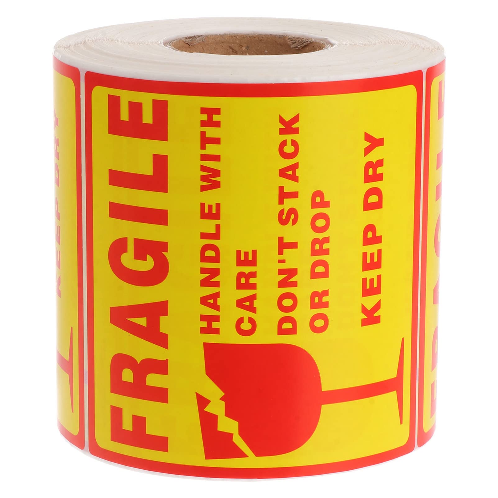 Homoyoyo Etichette Adesive Fragili per Spedizione, Carta Patinata Resistente con Avviso Maneggia con Cura, 500 Pezzi per Imballaggio Sicuro e Trasporto Professionale