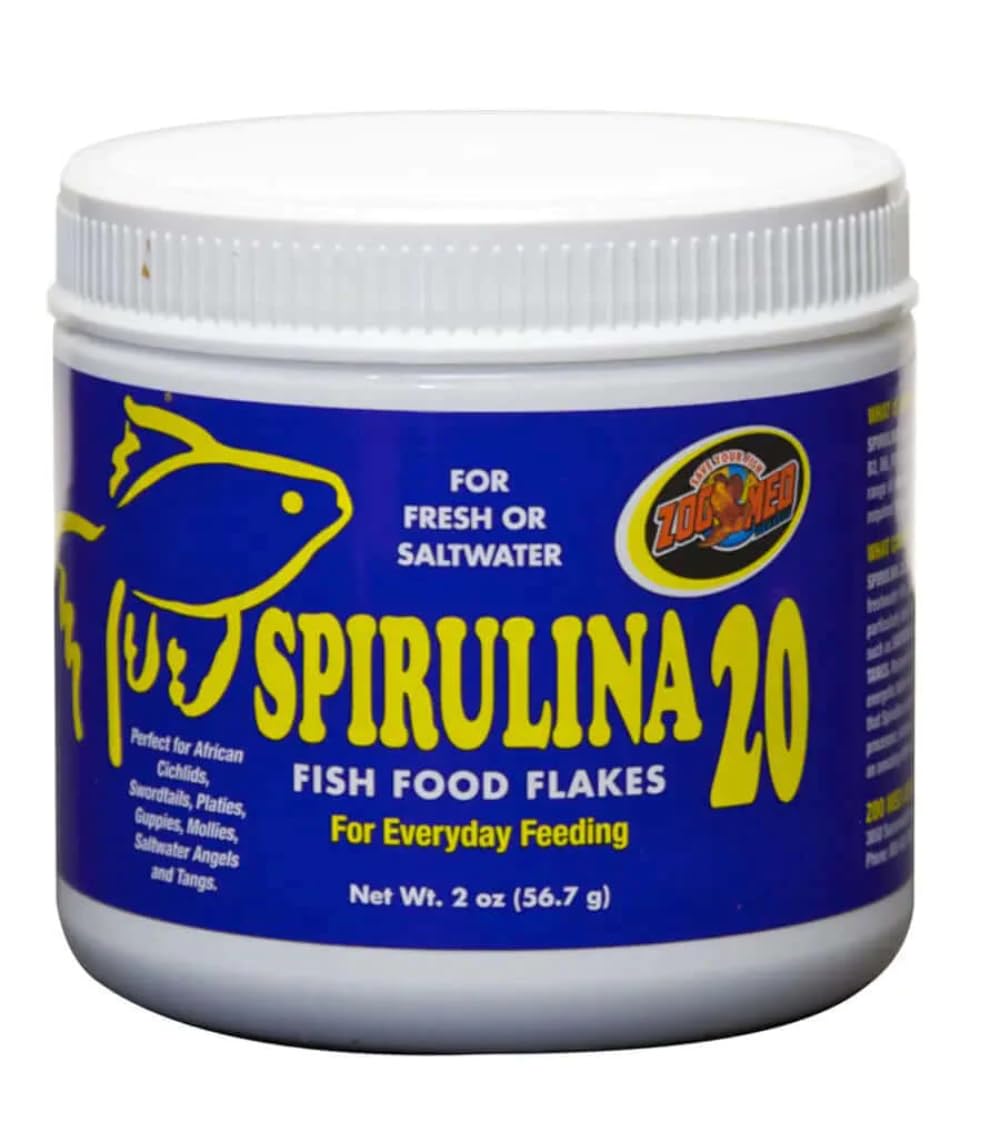 Zoo Med Spirulina 20 Flake Fish Food, 2-Ounce