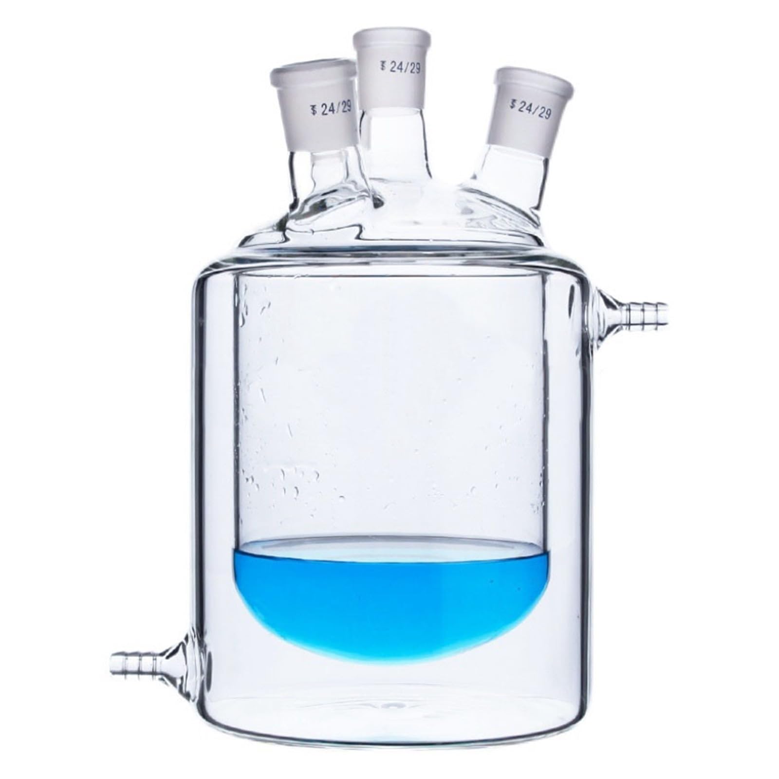 Frasco de reacción con camisa de vidrio de cuatro bocas de fondo, matraz de Reactor de laboratorio de doble capa for laboratorio(250mL 24x24x24x24)