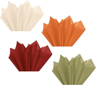 NICROLANDEE Fall Gift Tissue Paper - 24 Sheet Fall Orange Tissue Wrapping Paper for Thanksgiving Day Gifts Decorations, Autumn Wedding Birthday Presents Packaging 28x20 Inch
