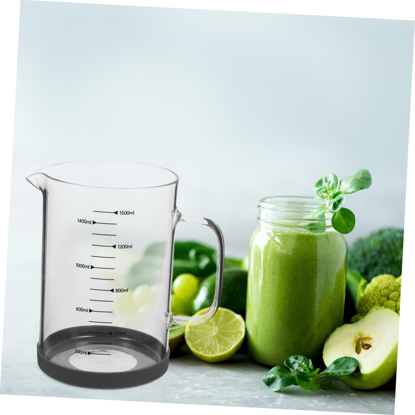 Verre Doseur en Verre 1500ml à Poignée pour Mesurer Liquides | Graduations Lisibles, Versement Facile, Usage la Cuisine et Hôtels, Nettoyage Simple