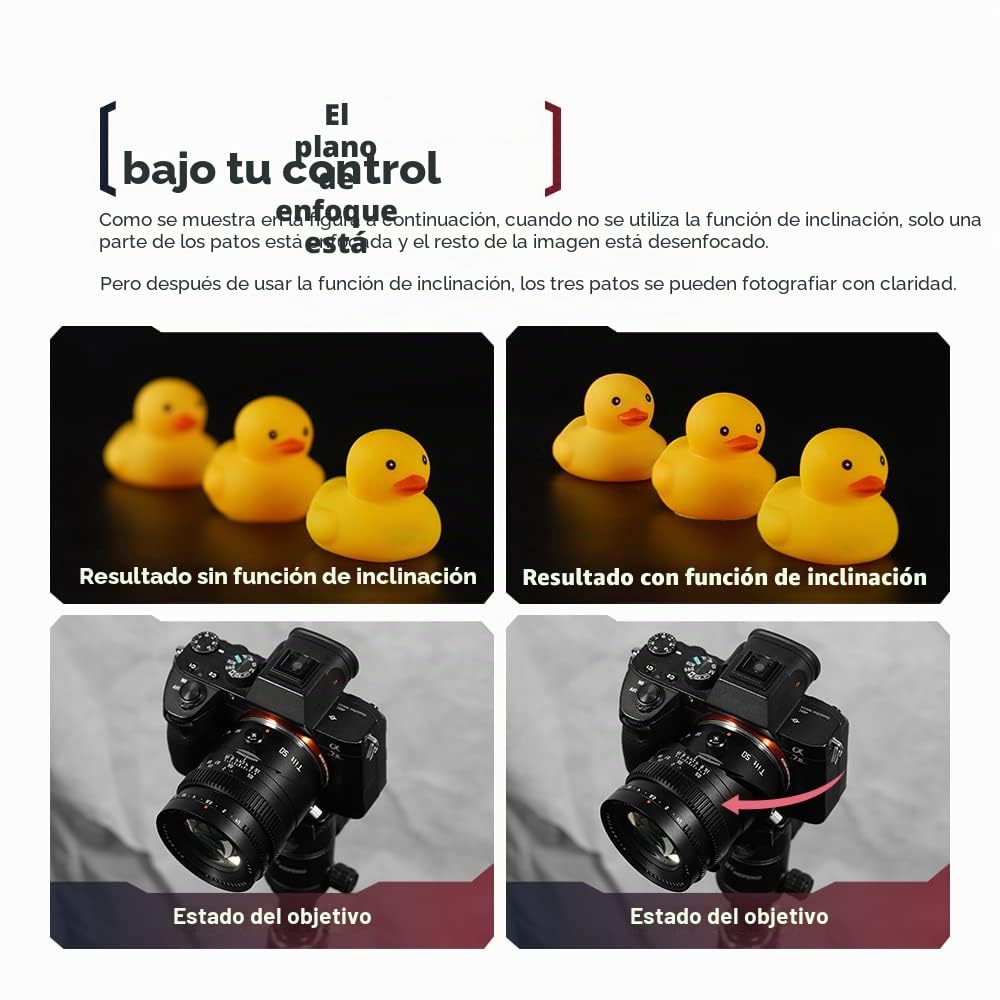 TTartisan 50mm F1.4 Lente Tilt, Compatible con cámaras Sony E-Mount sin Espejo de Marco Completo Alpha a7 a7II a7III a7R a7RII a7RIII a7RIV a7S a7SII a9 a7C