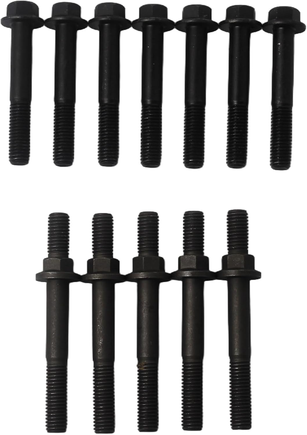 12Pcs Exhaust Manifold Bolts Studs Fit for Dodge Ram 5.9 6.7 Cummins 2003-2019, Exhaust Manifold Stud Flange Cap Screw Replace 3944593 3944655