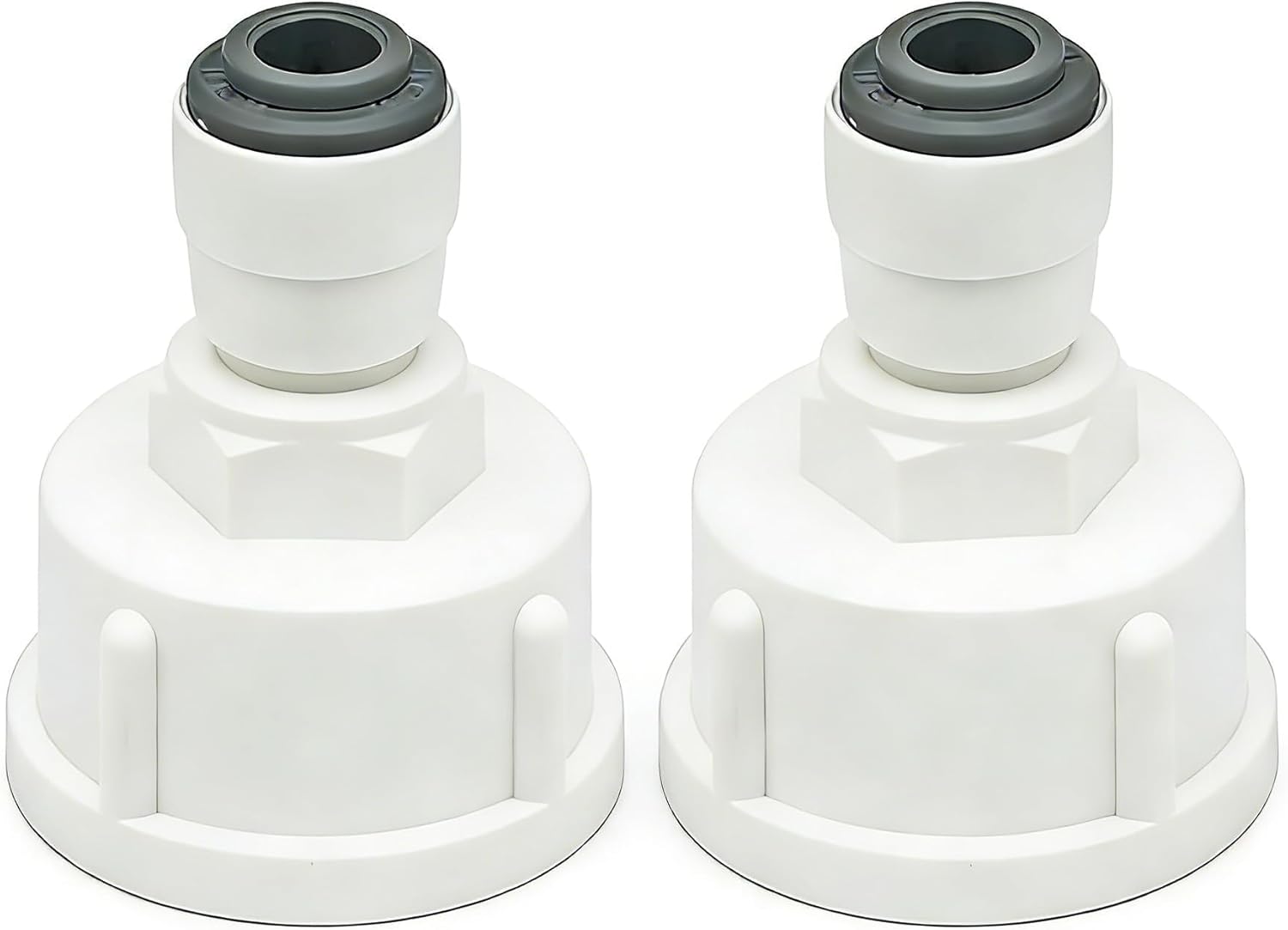 2 x Fridge Water Hose Connectors, 3/4 Inch Female to 1/4 Inch Water Filter Quick Connection, Food POM Material Double Seal, Leakproof, Compatible with Water Filter, Purifier, Refrigerator and System