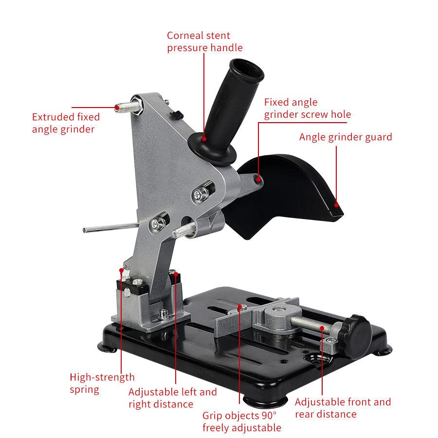 Image of Angle Grinder Stand Base Compatible For 100-125 Cutter Angle Grinder Power Tool Accessory (Material : Aluminium, Type : Angle Grinder Stand, Compatible : 100mm /125mm)