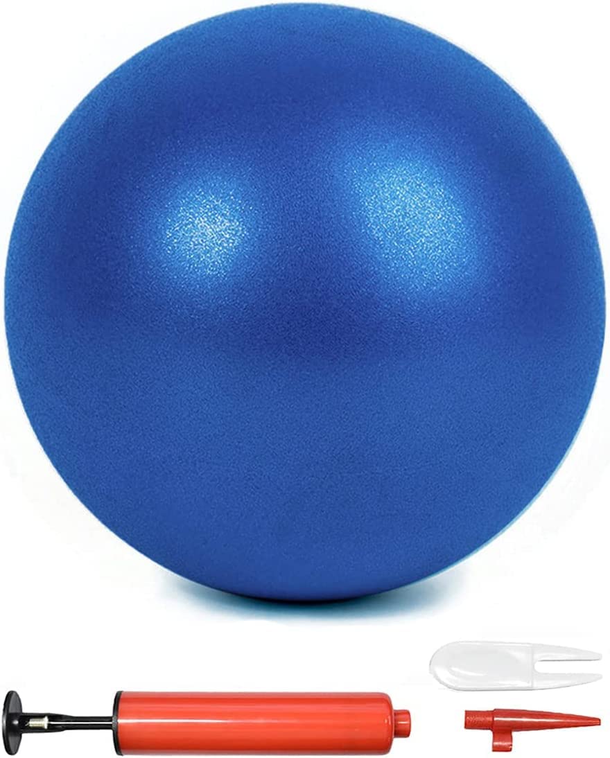 QISHOP Mini Pilates Exercise Ball for Yoga,Small Bender Ball, Pilates,Core Training and Physical Therapy, Improves Balance Home & Gym & Office with Pump(Blue,6 inch)