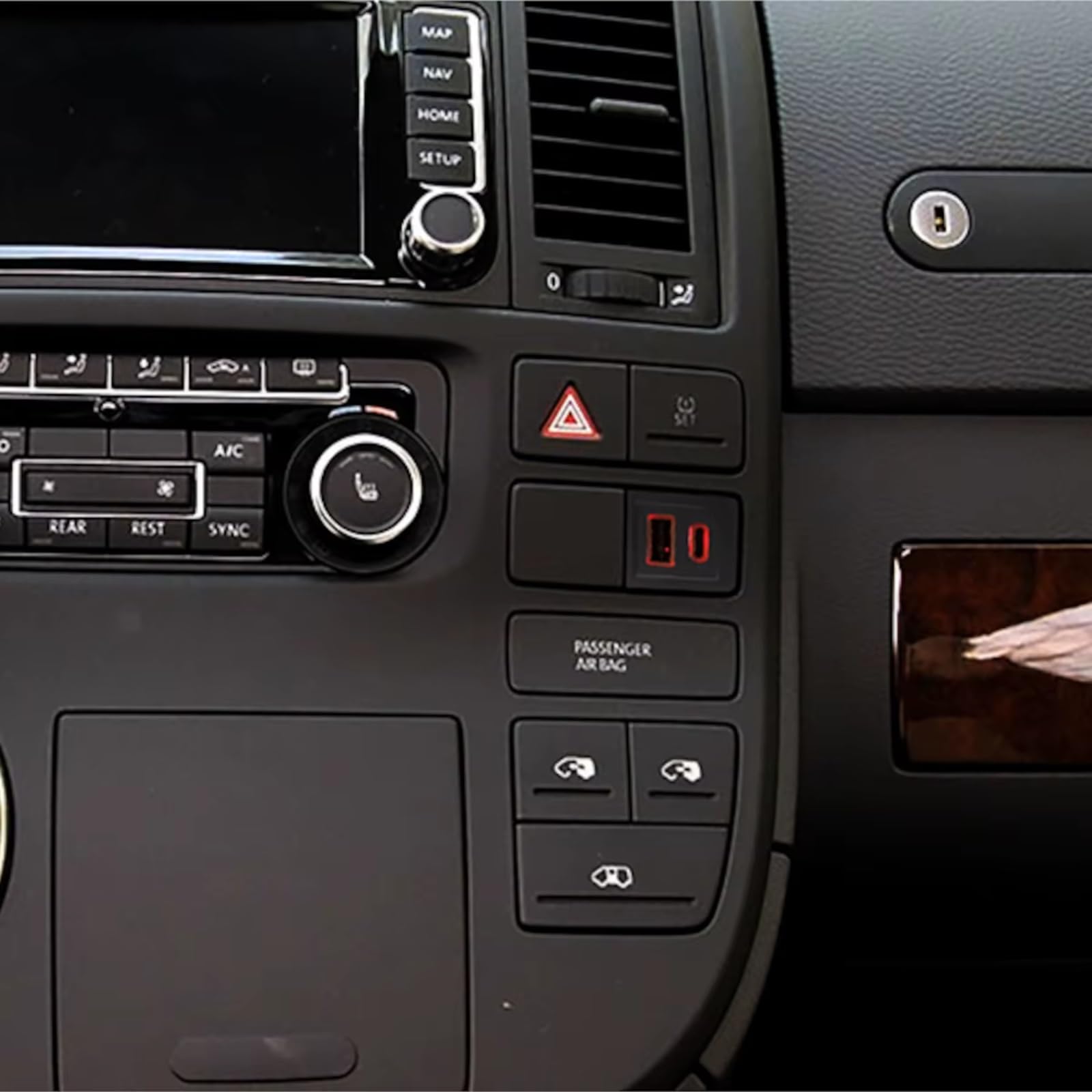 Consola Central Con Puerto USB Compatible Con VW Para T5 2009-2015 PD Coche Tipo C QC 3,0 Rápido Cargador Central Puerto USB