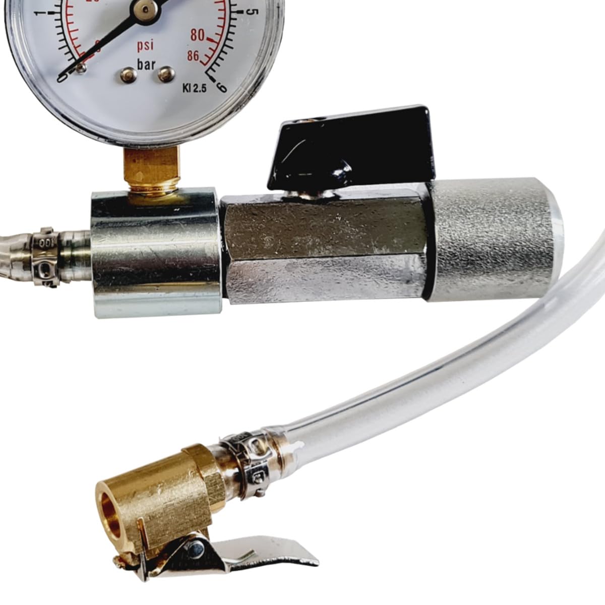 Set anmetec Adapter mit Absperrventil und Manometer 0-6 bar für Ausdehnungsgefäße inkl. Gefäßfüller 400 ml