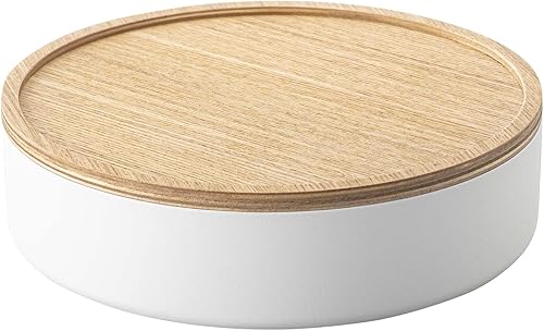 Miniatura 8 de Yamazaki Home Rin - Estuche redondo de almacenamiento, aperitivos, juguetes o suministros de manualidades, organizador de caja de costura, bandeja