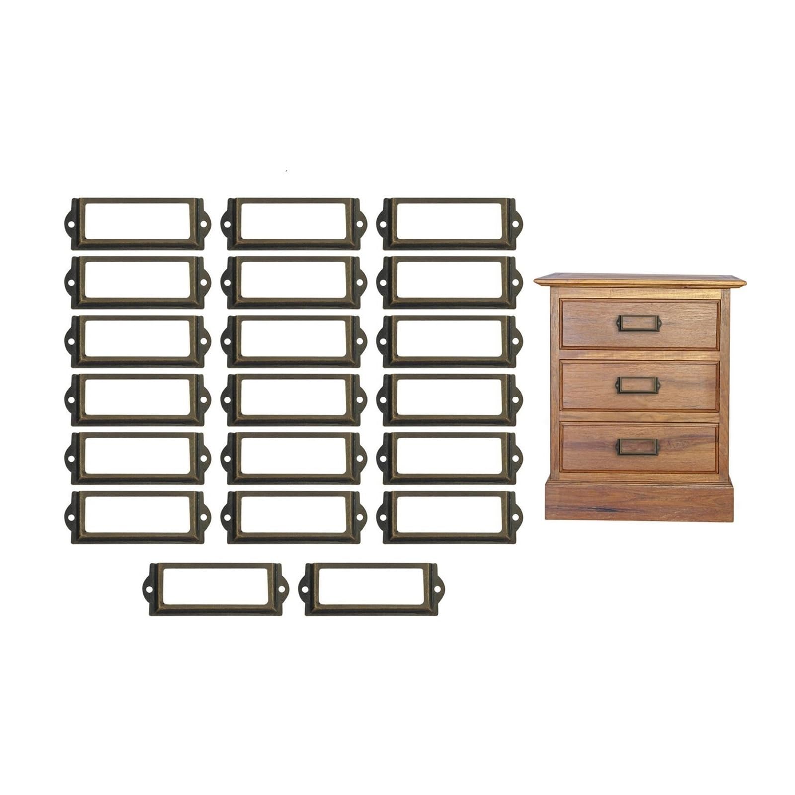 Cidegoo Bronze Metal File Label Holders 100Pcs For Office Drawer Tag Pull Handle Frames