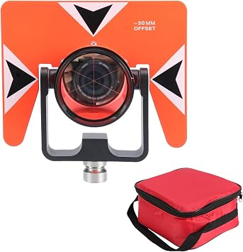 Single Tilt Prism for Total Stations - Durable All-Metal Surveying Prism with 0/-30mm Offset, 5/8"-11 Thread & Protective Case | Professional Survey Prism Kit Z14U-RO