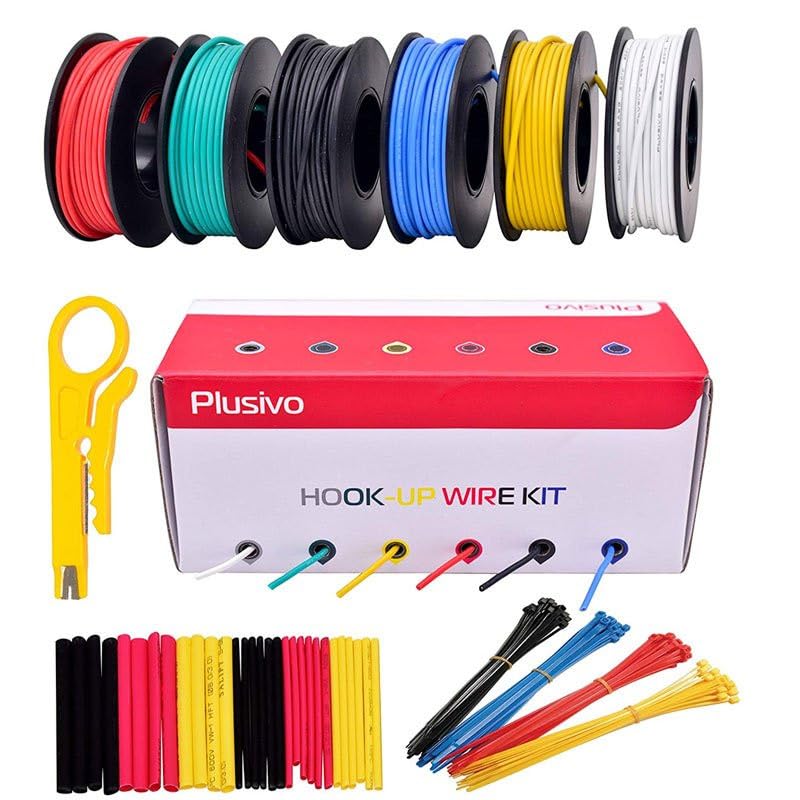 Plusivo 22AWG Hook up Wire Kit - 600V Pre-Tinned Solid Core Wire of 6 Colors x 10M (B0DG93VVK4) Amazon Price History, Amazon Price Tracker