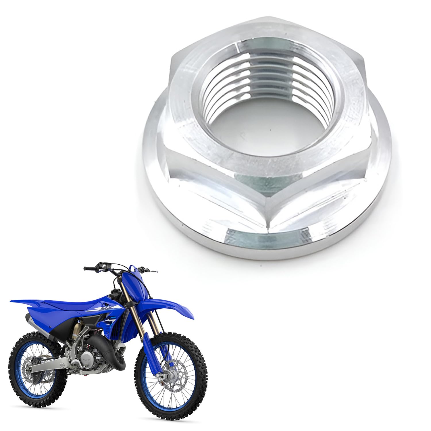 Écrou d'essieu avant pour Yamaha YZ YZF WR 125/250/450 | Remplace OEM 90179-16011-00 | Écrou de roue avant de rechange