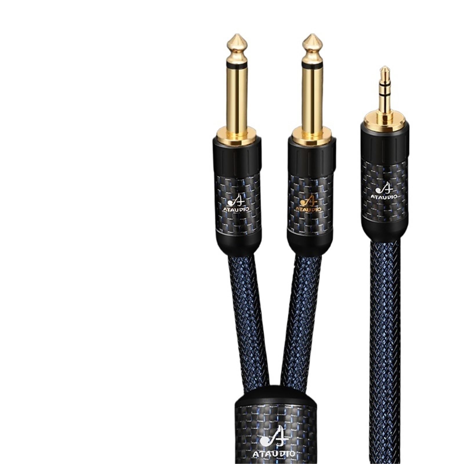 Kabel HiFi 3,5 na Dual 6,5, rozdzielacz Y, stereo, 3,5 mm na podwójny kabel audio 6,5 mm TS do wzmacniacza miksera (0,75 m)