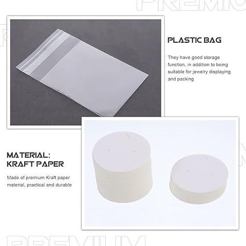 Miniatura 8 de TEHAUX Tarjetas de soporte de papel para pendientes, 100 unidades, tarjetas de pendientes de papel, almacenamiento de joyas de bricolaje