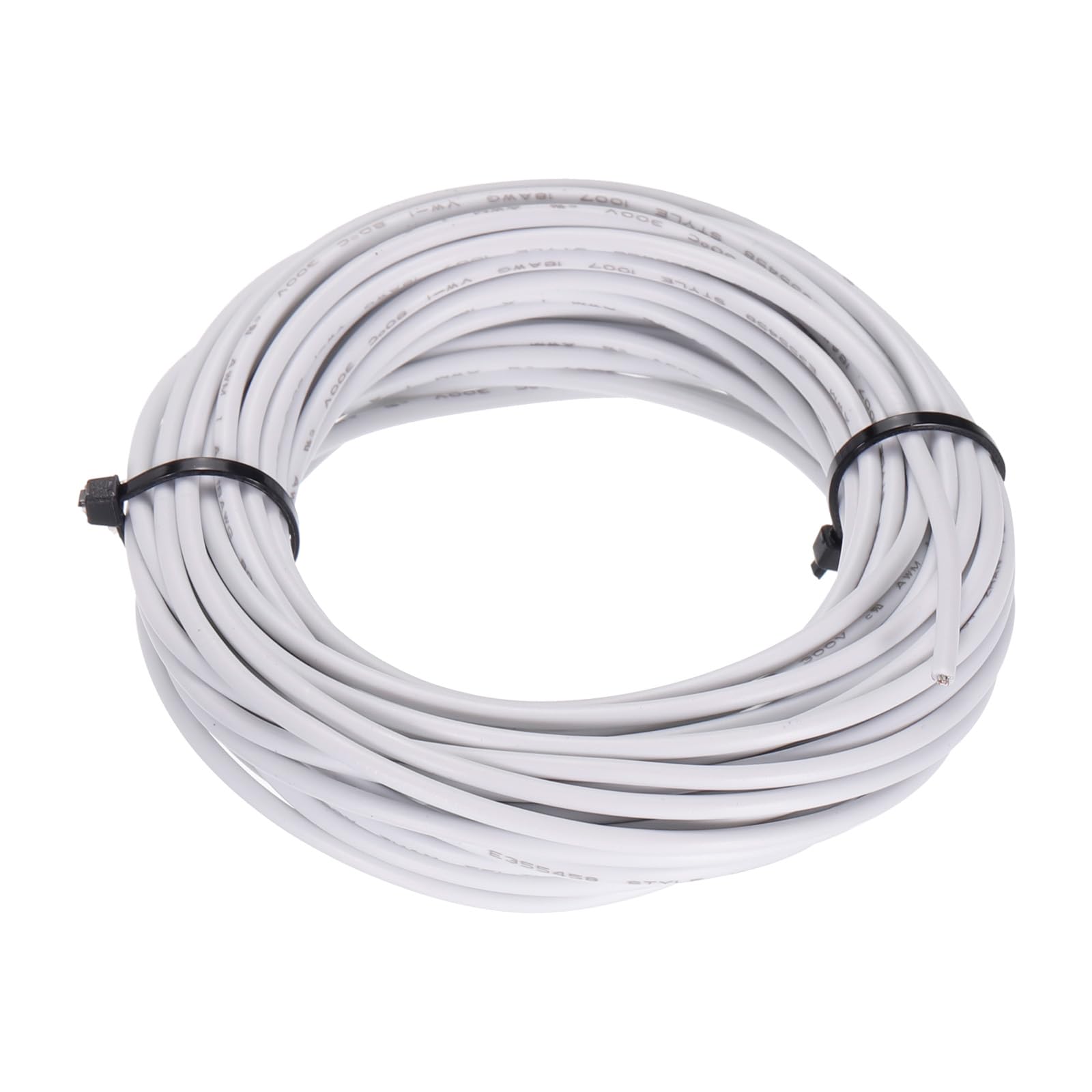 MECCANIXITY 18AWG Wire 18 Gauge Stranded Wire PVC Hookup Wire, Electrical Wire UL1007 Tinned Copper Wire 7.5m/25ft White for Internal Connecting Wire