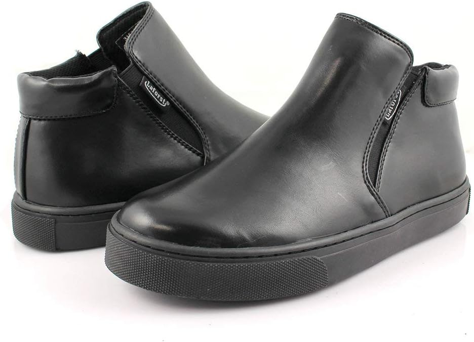 Laforst Crystal Womens Man Made Water and Stain Resistant Work Slip Resistant Double Gore Slip On Flats Black