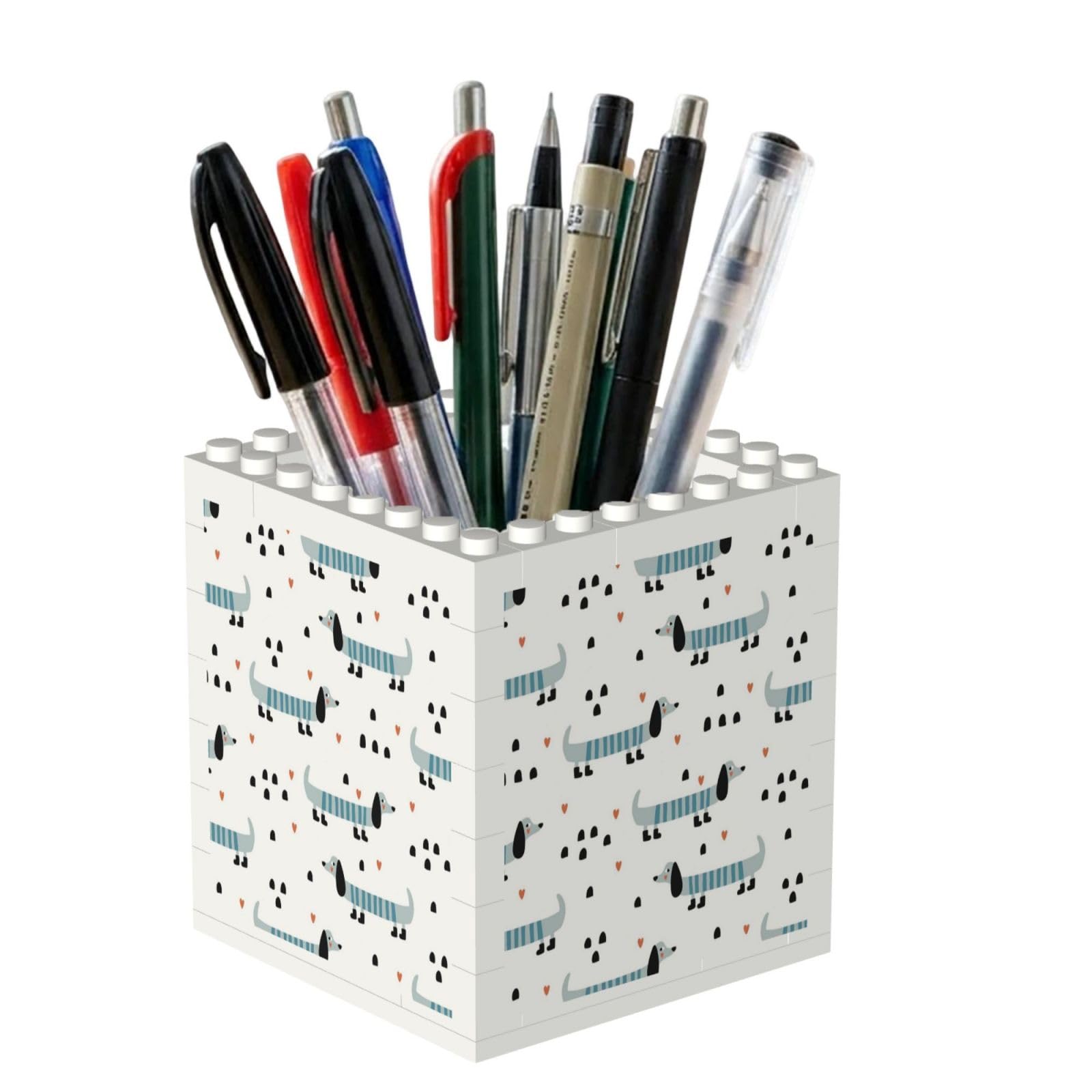 Poadnly Cute Dachshund, Pen Pot Pencil Holder for Office Home School, Compact Desk Organiser for Office Stationery