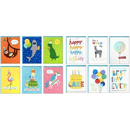 Hallmark Birthday Cards For Kids Assortment, 48 Cards With Envelopes ( Dinosaurs, Sloths, Unicorns, Flamingos, Turtles, Sharks) : Buy Online At Best Price In KSA - Souq Is Now - View #11