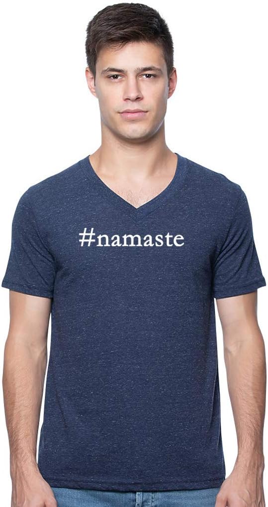 Yoga Clothing For You Mens Hashtag Namaste Triblend V-Neck Tee - Made in USA