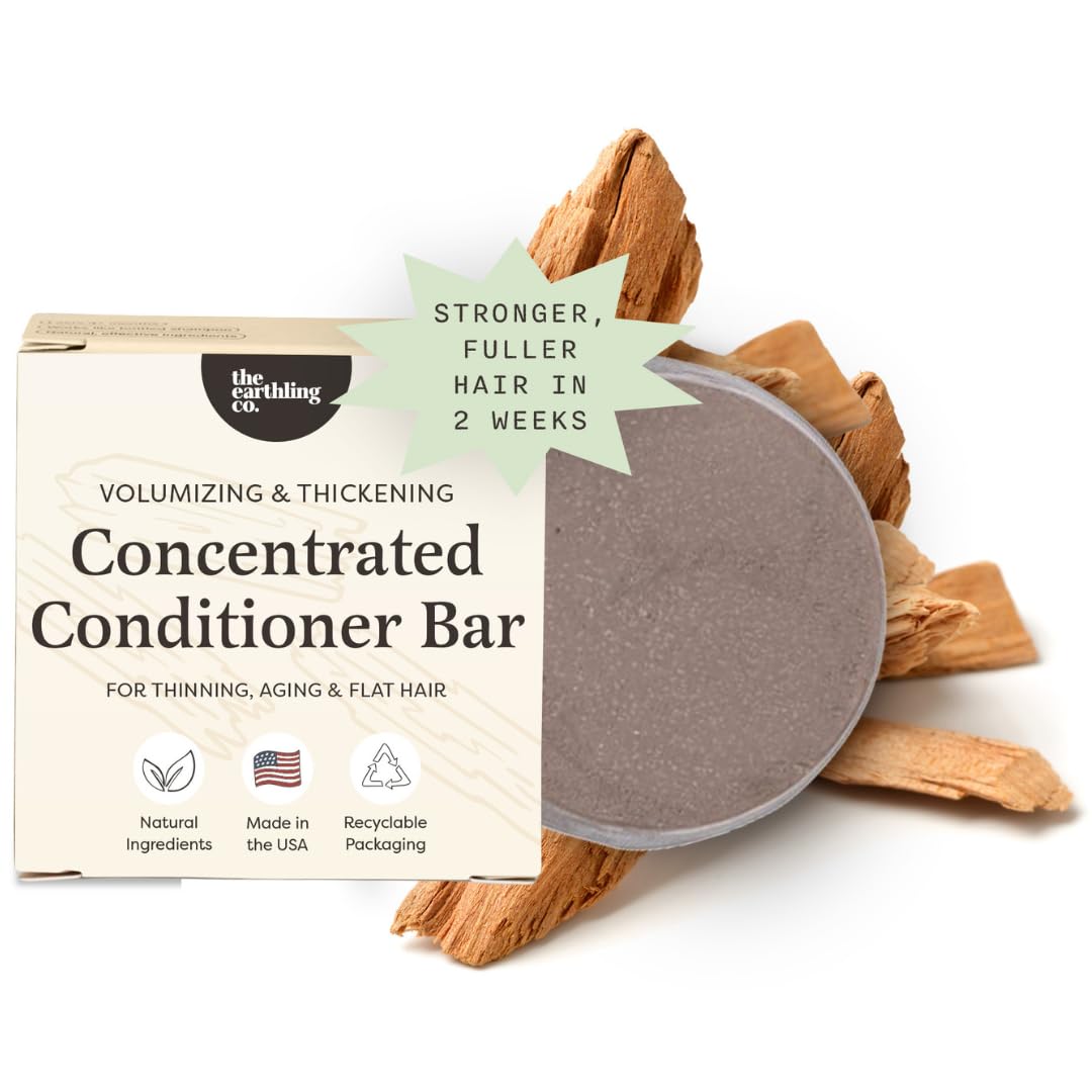 The Earthling Co. Conditioner Bar - Promote Hair Growth, Strengthen & Moisturize All Hair Types - Paraben & Sulfate Free formula with Natural Ingredients for Dry Hair (Sweet Sandalwood, 1.8 oz)