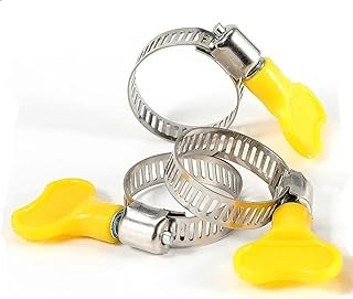Abrazaderas De Manguera De Acero Inoxidable Con Mango De Plástico Amarillo Ajustable De 8-44 Mm, 5 Unidades(32-44mm)