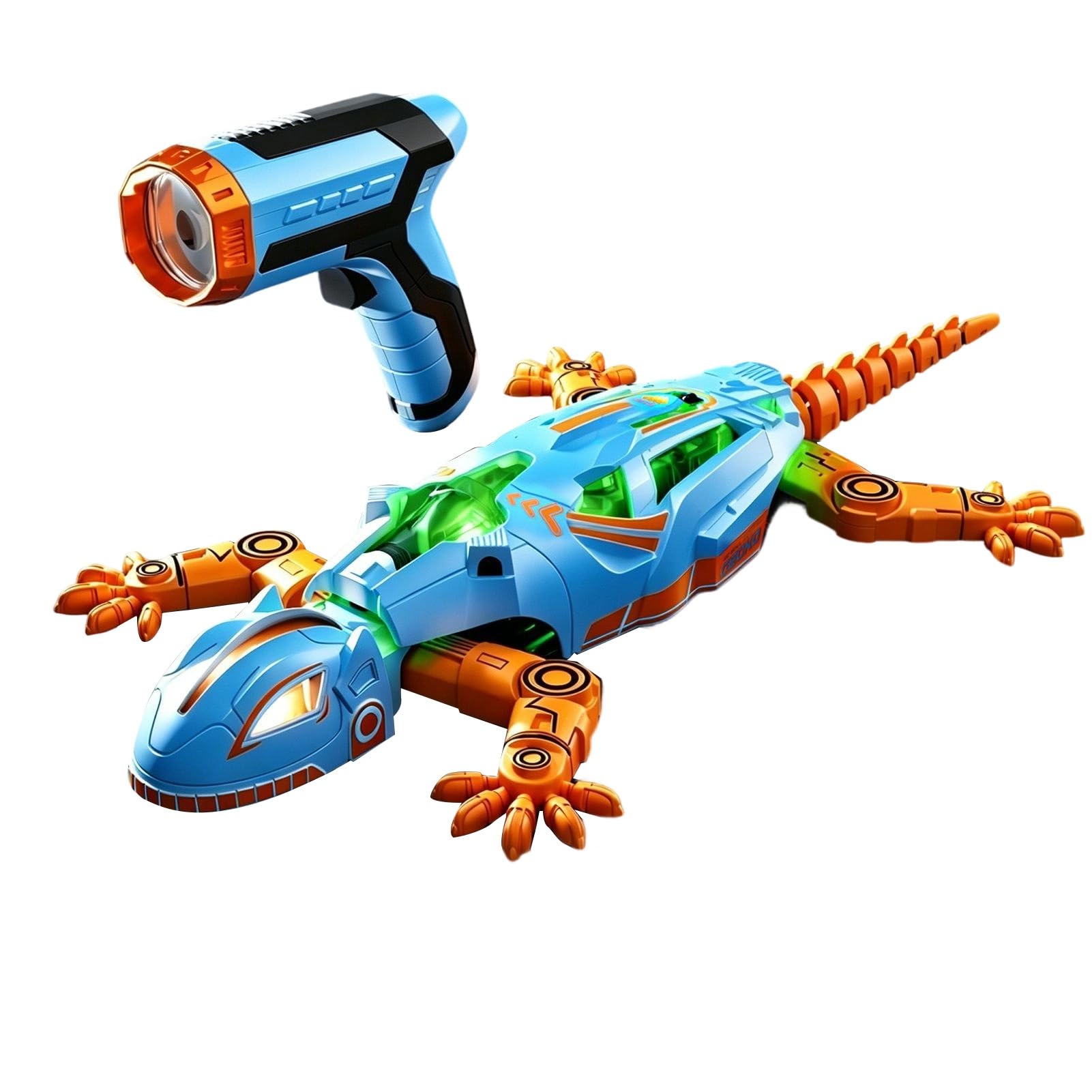 sexaoalx RC Climbing Gecko Toy, Wall Crawling Robot with LED Light