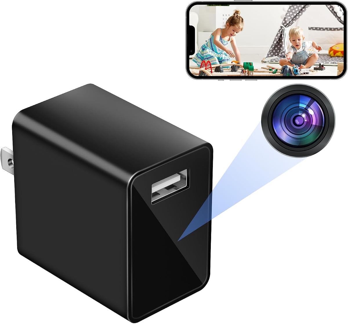 HiSpyCam WiFi Security Camera - FHD 1080P Wireless Nanny Cam - Baby Monitor - Local/Cloud Storage