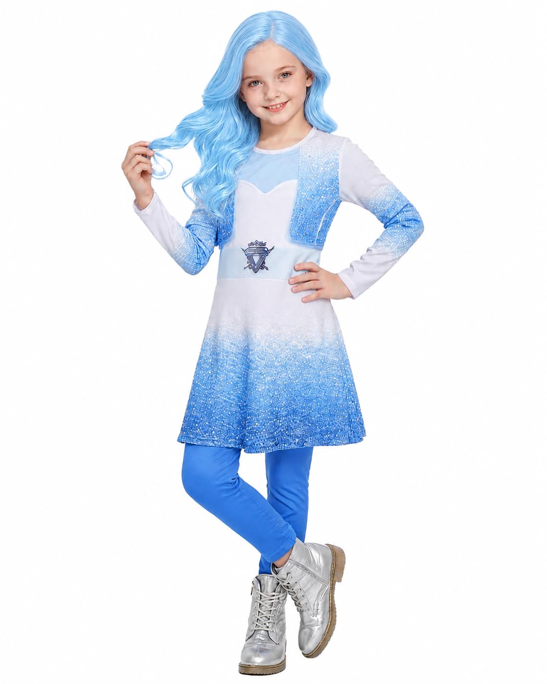 Red Wicked Wonderland Costume Kids Blue Princess Dress for Girls 6-12 Y โ image 1