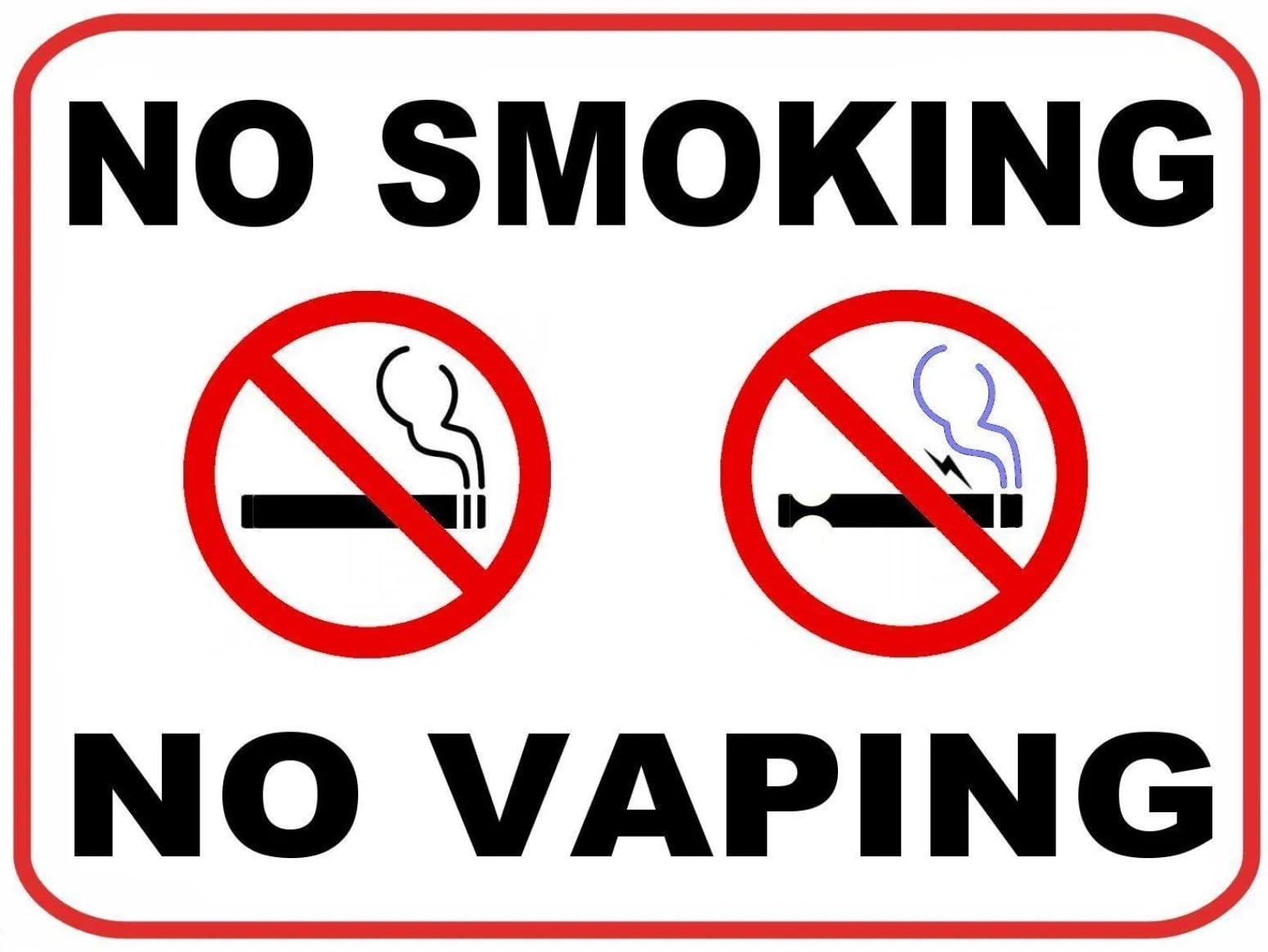 HADI "No Smoking No Vaping" Sticker (2 Pack), Self Adhesive, Waterproof, UV resistant - Indoor/Outdoor- Vinyl Sticker Sign- Non-tearing - For long-term use without change colors (15x15cm)