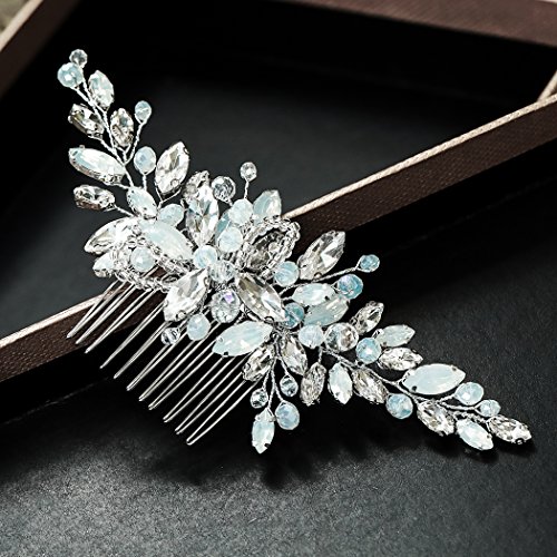 Yean Wedding Hair Comb Silver Rhinestones Opal Crystal Vintage Bridal Hair Clips Accessories For Brides And Bridesmaids #TOP7