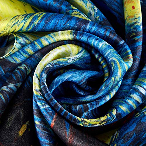 JWSilk Women's Silk Neckerchief Small Square Silk Scarf Classic Art Print4