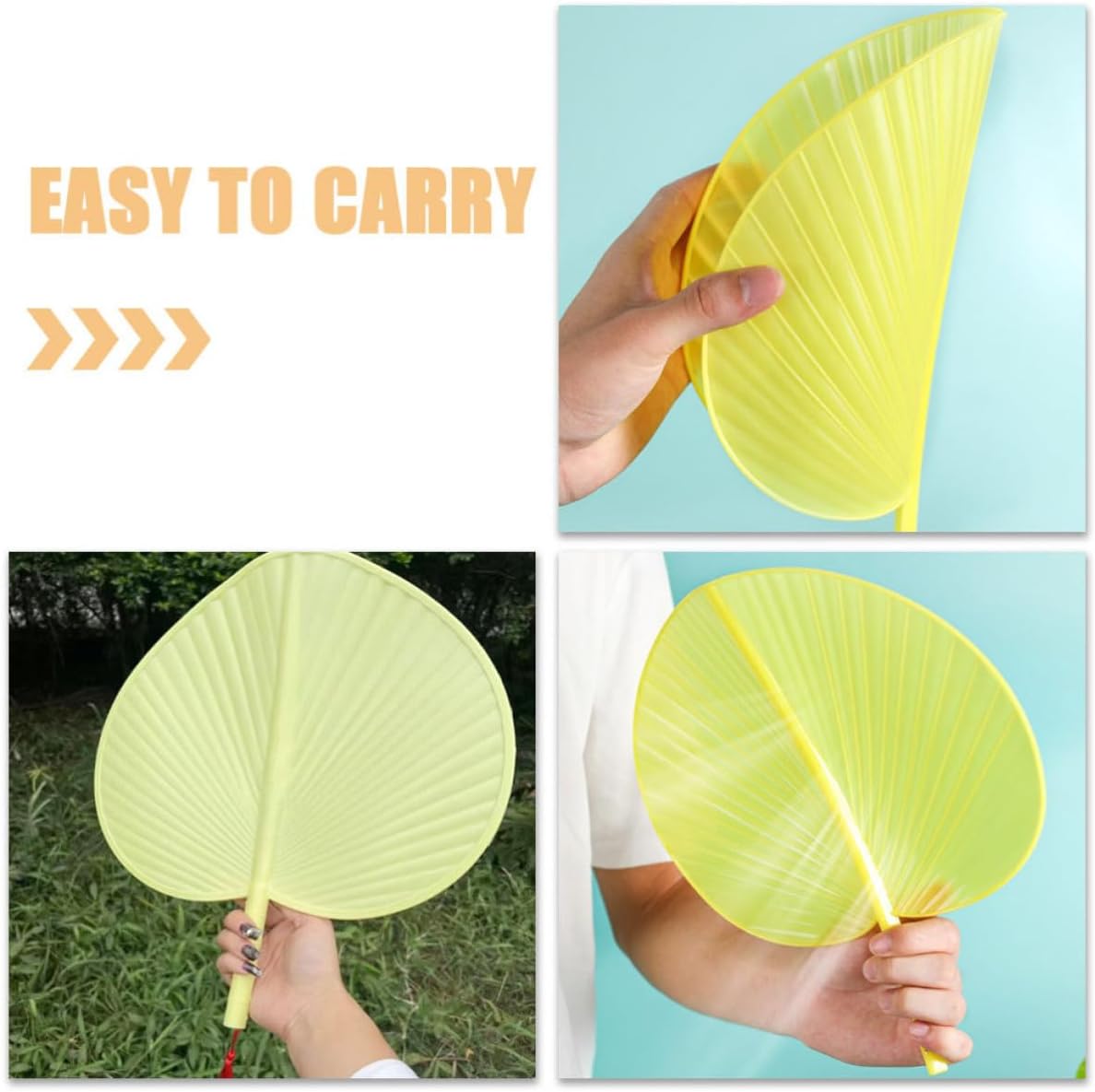 Vaguelly 6pcs Plastic Handheld Summer Fans Chinese Style Lightweight Multi-functional Decorative Hand Fans for Performance and Dancing Simple Design