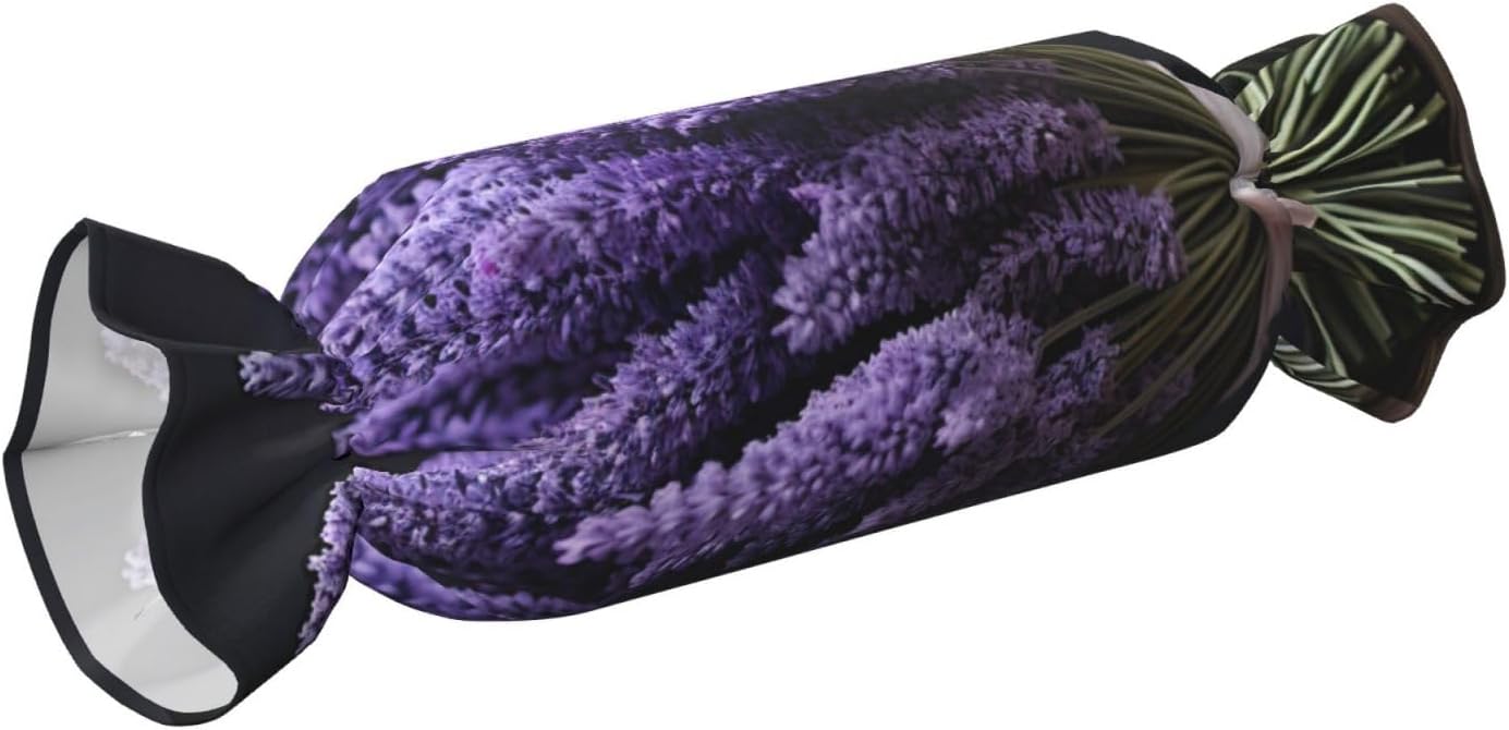 Lavender Bouquet Print Candy Cylindrical Comfortable Pillow Throw Pillows Home Decor Easy Maintenance