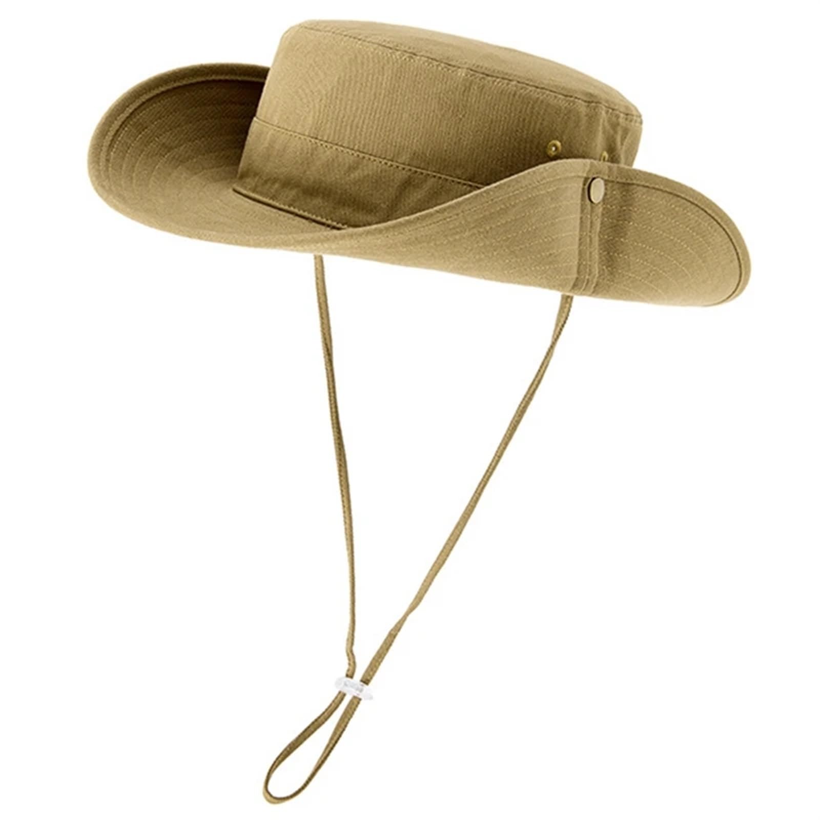 TRRYUIP Bucket Hat Spring and Summer Pure Cotton Fisherman Hat Dad Sun Cap Man Woman Bucket Hats(Khaki)