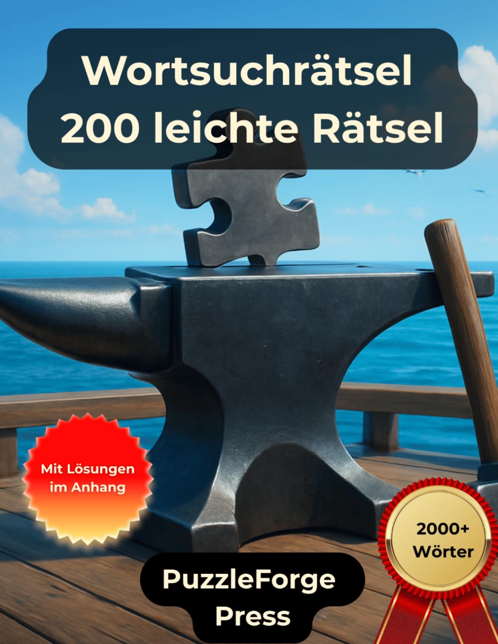 Wortsuchrätsel - 200 leichte Rätsel: Großdruck für Erwachsene und Senioren | 2000+ Wörter | 2 Rätsel pro Seite | Mit Lösungen im Buch | Entspannter ... & entspannte Rätsel zum Gehirntraining)