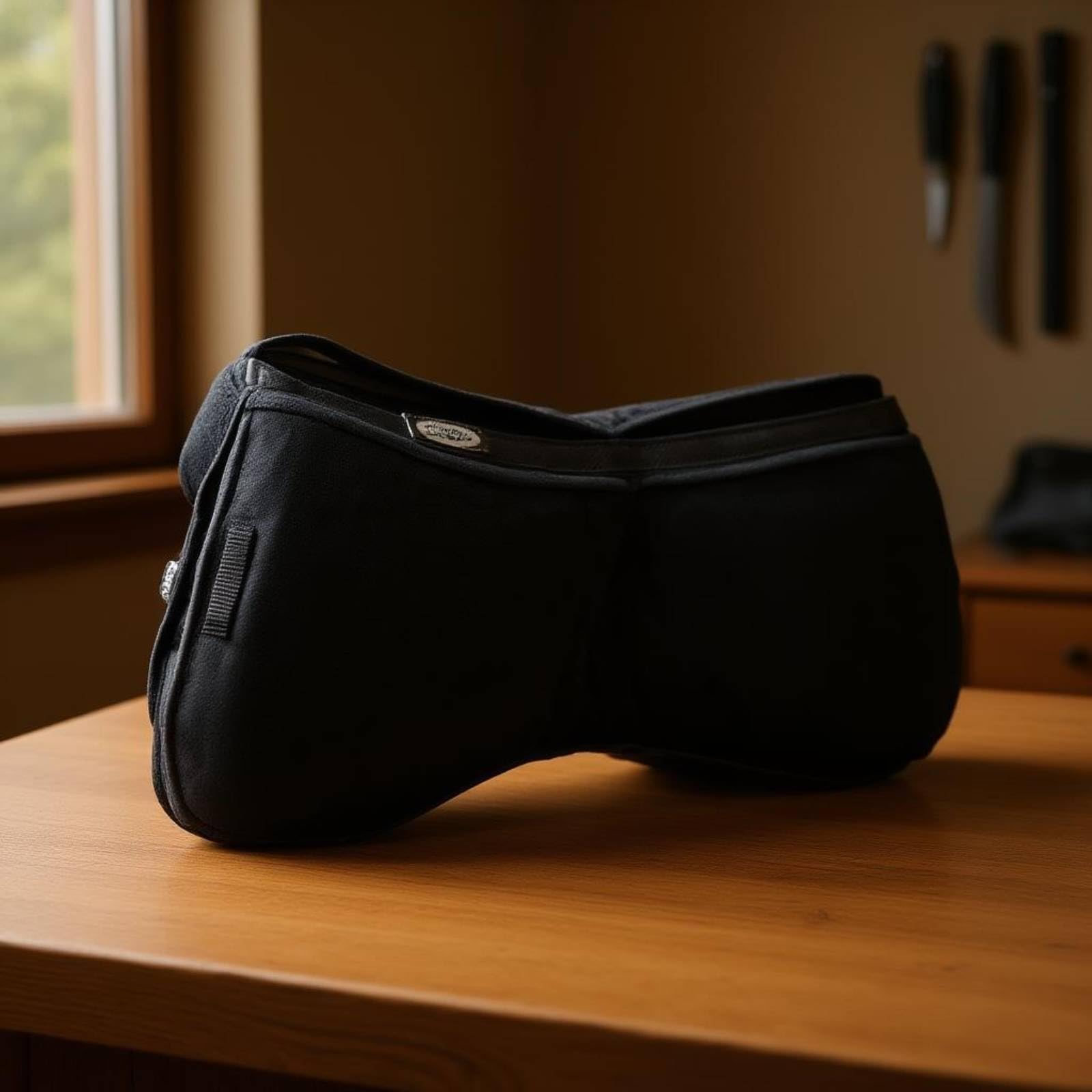 Protectores de Montura Almohadilla de Silla de Montar Manta de Silla Cojín Ecuestre Forro Antideslizante con Acolchado Amortiguador Diseño Contorneado, Negro