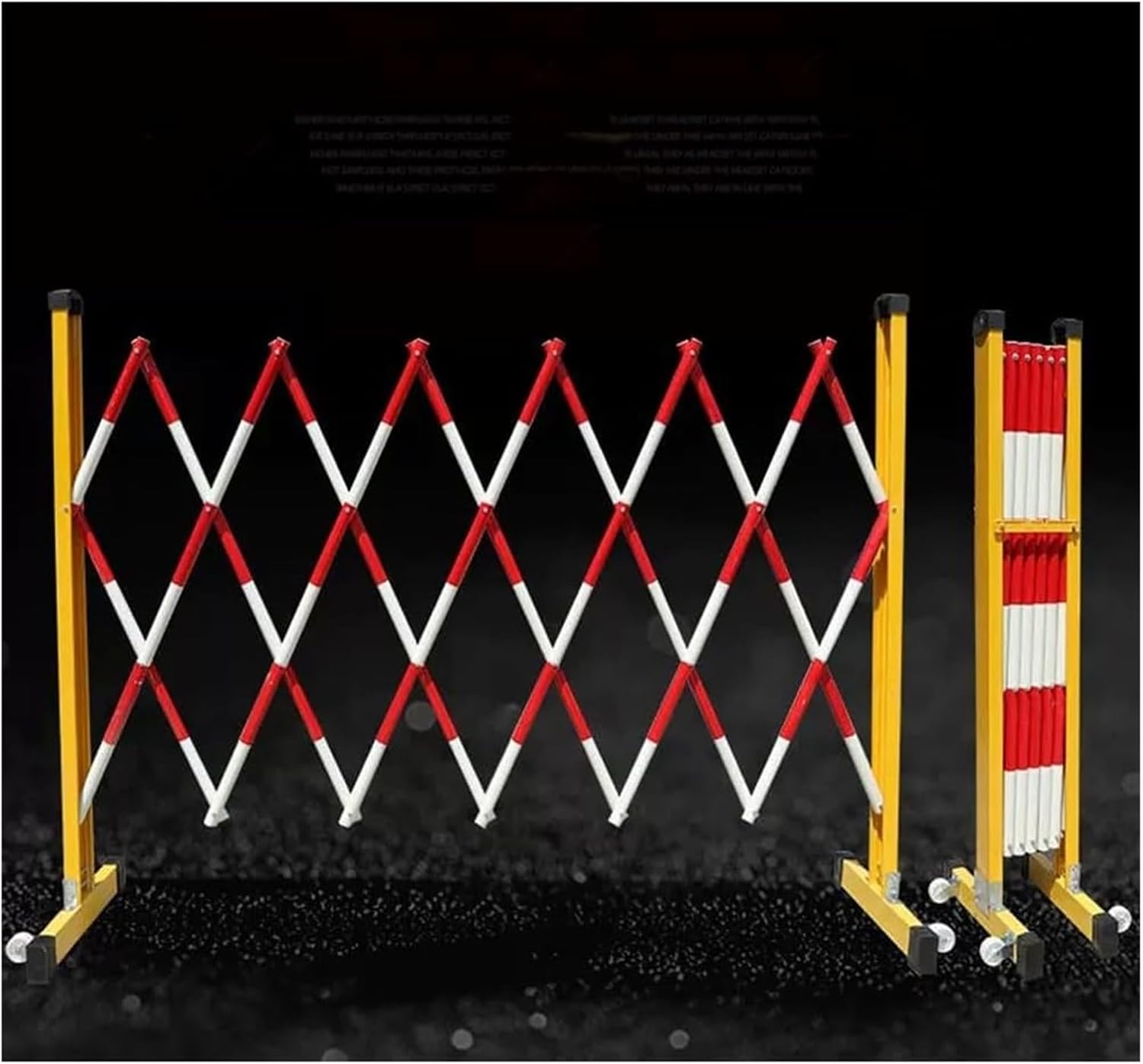 Portable Heavy-Duty Metal Barricade with Casters - Expandable Retractable Folding Safety Barrier for Outdoor Construction Road Garage and Crowd Control Solutions