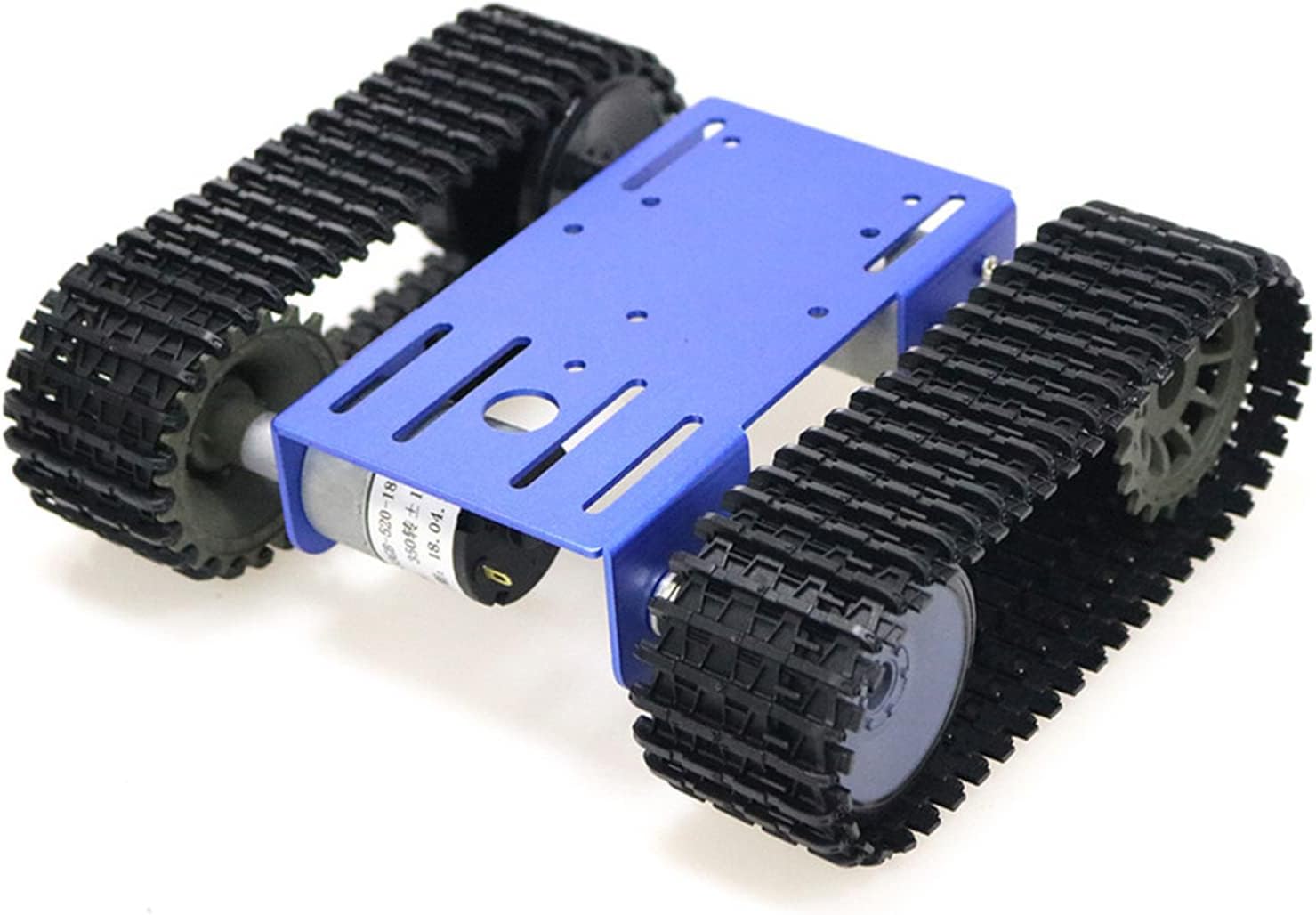 SmaringWing DIY Tracked Robot Chassis Smart Tank Car Chassis Kit with 2pcs Motor, Caterpillar Moving Robotic Tank Platform with Plastic Tracks for Arduino Raspberry Pie Microbit Python Steam (Blue)