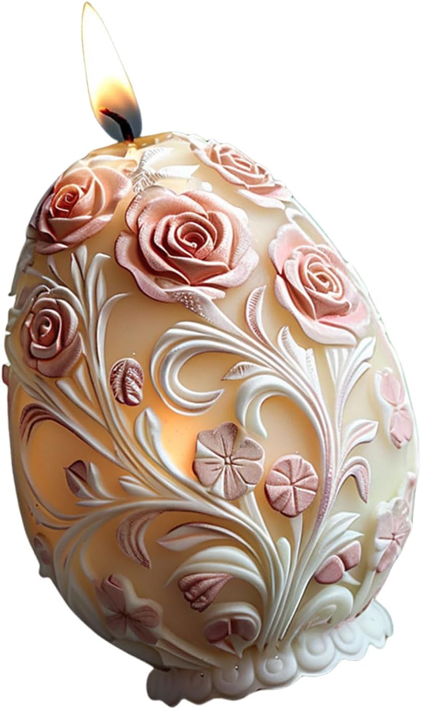 Rose Flower Easters Relief Eggs Silicone Molds Ornament Handmade Castings Craft Supplies Easters Relief Eggs Silicone Ornament Epoxy Resin Rose