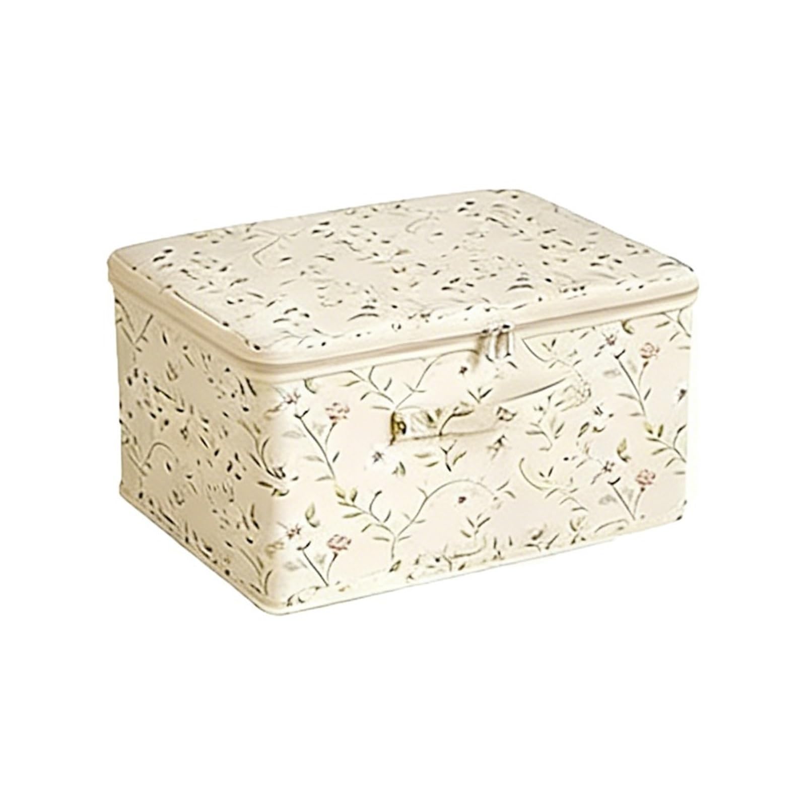 EWUHYFP Storage Boxes Foldable Clothes Quilt Storage Box Space Saving Dustproof Toy Large Capacity With Zipper Sundries Container(Beige-M 38CM)