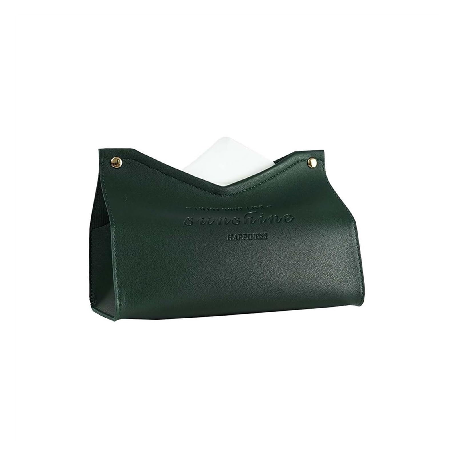 Boîte à mouchoirs en cuir PU vert pour décoration de salon