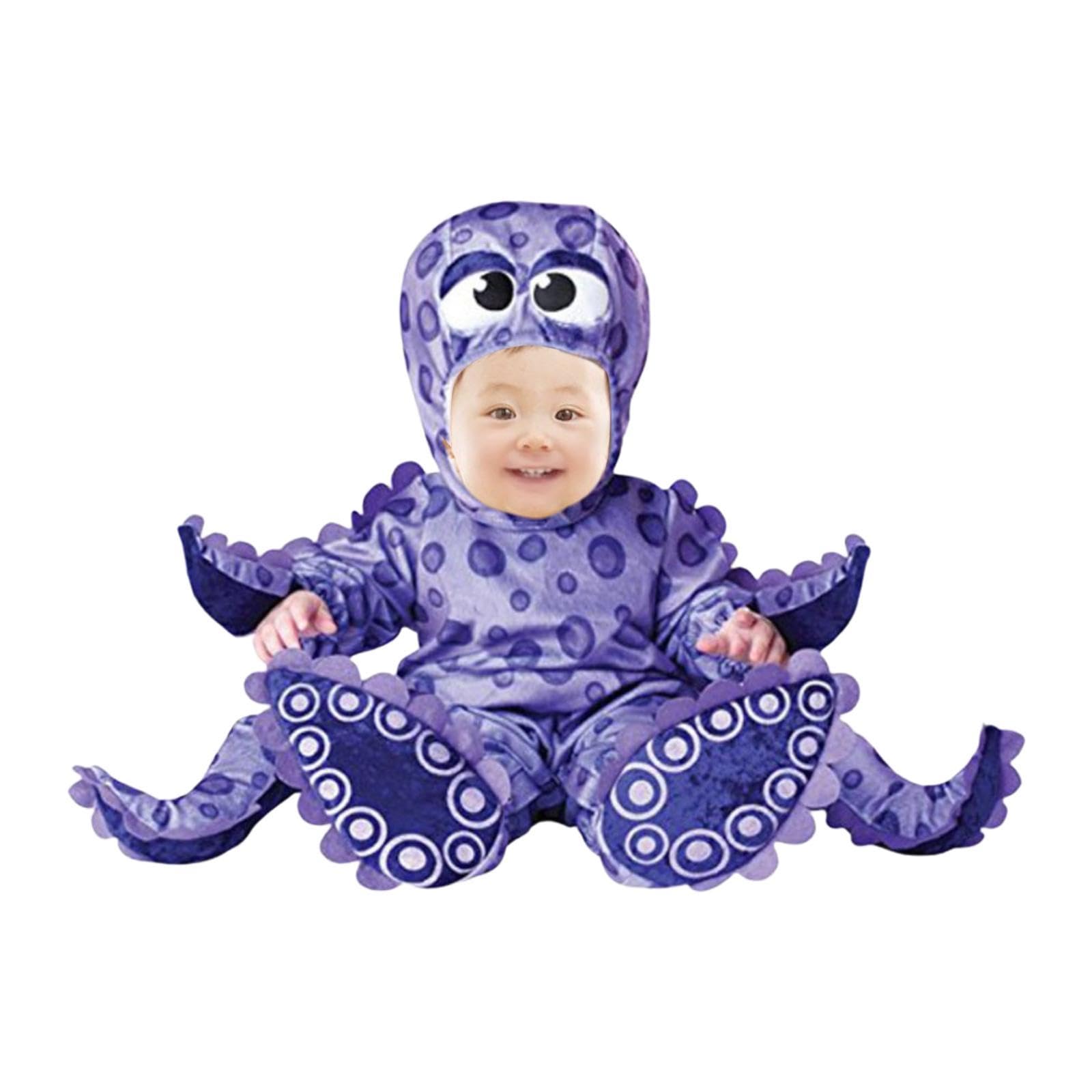 Baoblaze Costume da Cucciolo di Animale, Tutina con Cappuccio, Morbida e realistica, Tuta per Cosplay, Costume di Halloween per Feste in Maschera, Carnevale e, Polpo, S