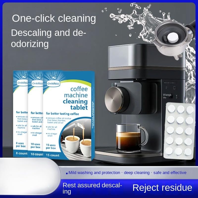 DORTHEA Cleaning Tablets for Coffee Machines, Pack of 8, Universal Fit for Major Brands