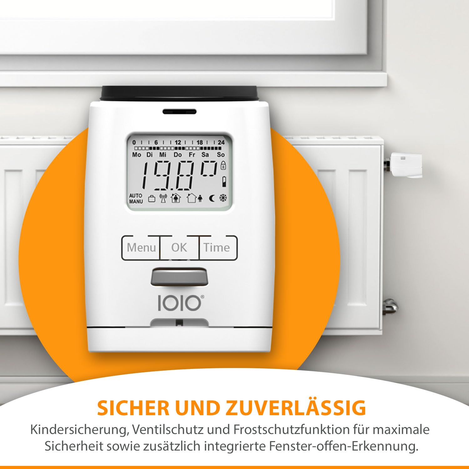 4 Stück Premium Elektronischer Heizungsthermostat HT 2000 - Thermostat Heizung programmierbar - Heizkörper Heizungsregler mit Zeitschaltuhr - Heizkörperthermostat Made in Germany
