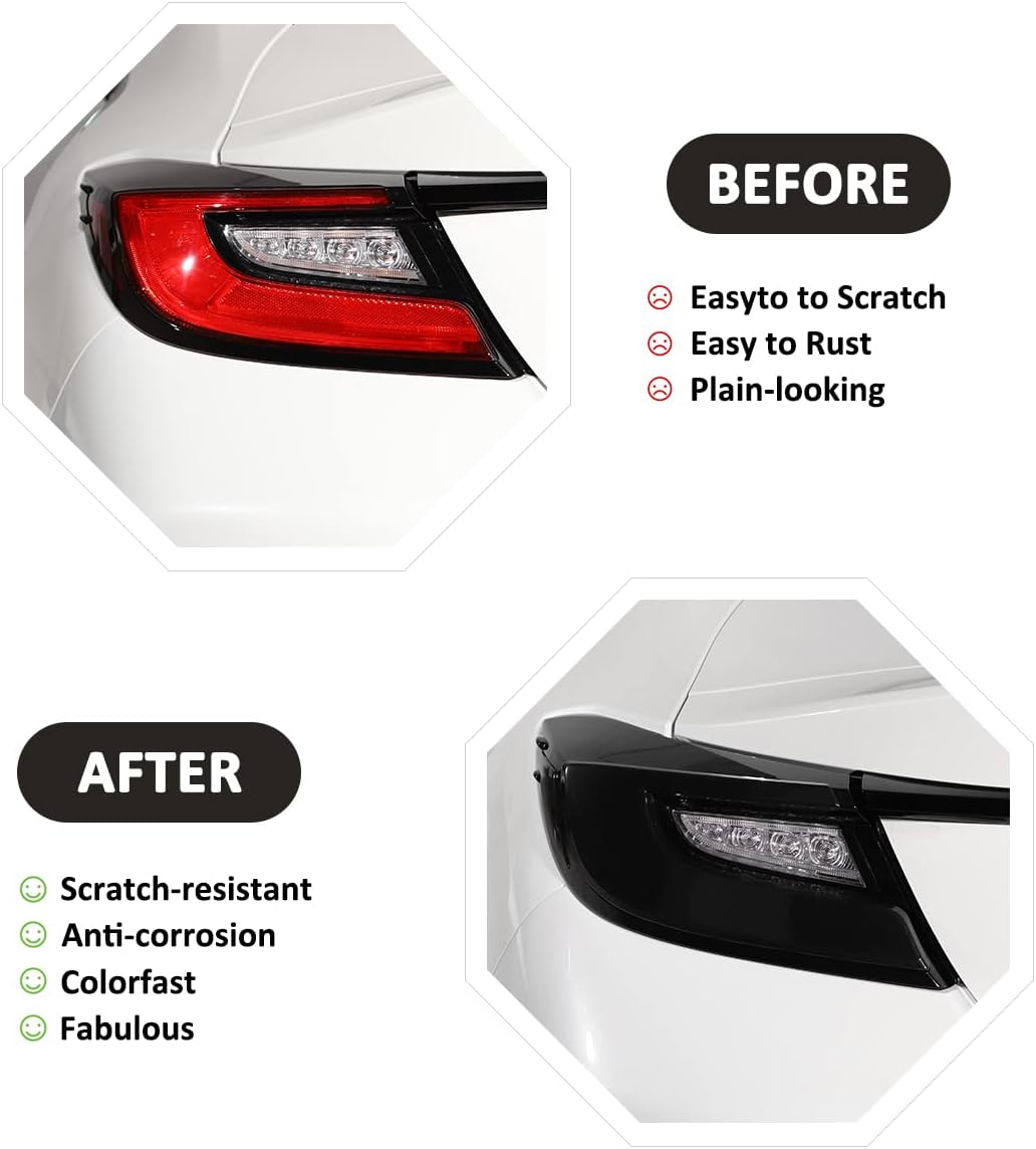 ABS Black Car Exterior Taillight Brake Light Protection Cover Accessories for Subaru BRZ Toyota 86 2022-2025 4pcs/Set