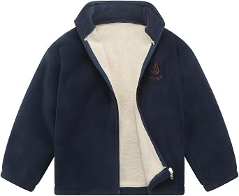 Boy Fleece Jacket Size 4T-5T Zip Up Coat Kids Blue Warm Winter Softshell Outwear