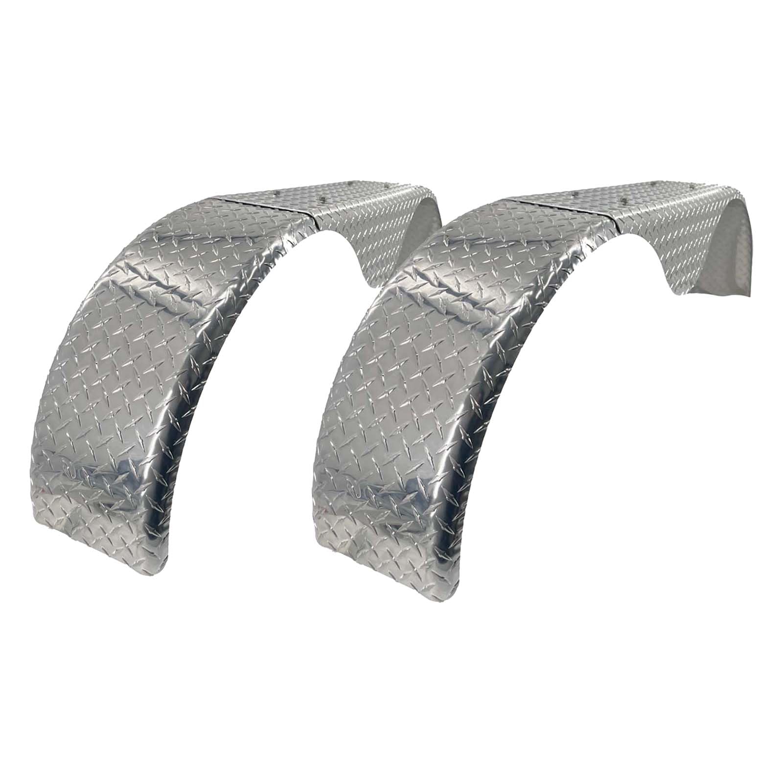 (2) Tandem Axle Boat Trailer Fenders Adjustable Aluminum Diamond Plate Teardrop 60 to 72 inch Long