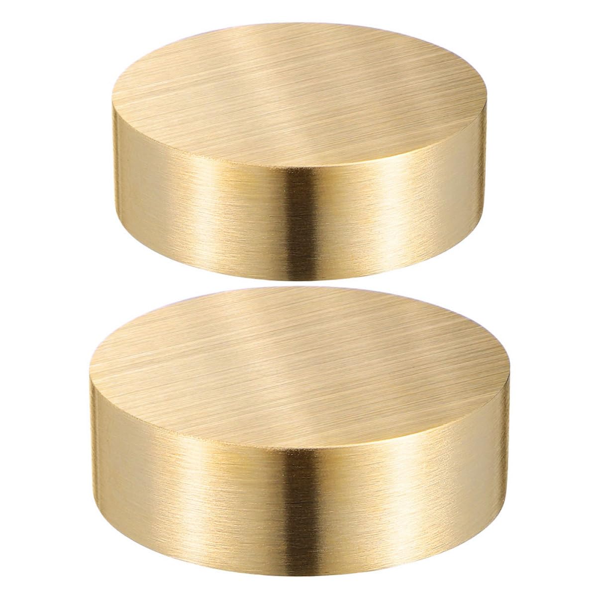 Runder Briefbeschwerer aus Messing, 2 Stück, Goldfarben